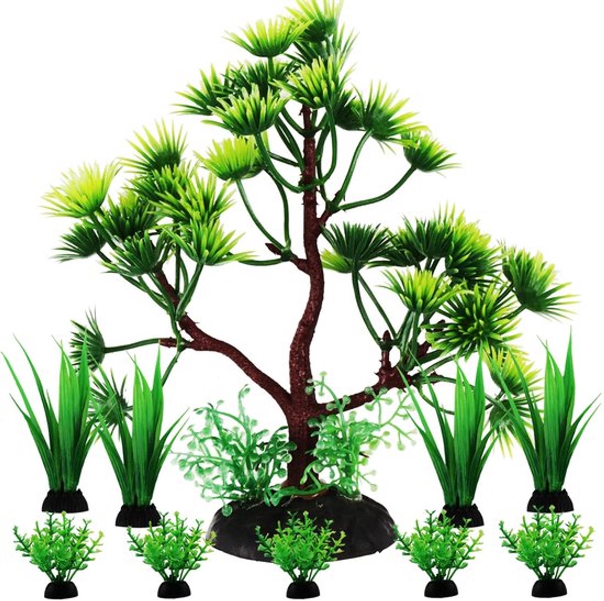 Aquariumdecoraties 10 Stuks - Kunststof Planten - Vis Decoraties - Aquarium Accessoires - Zachte Bladeren - Veilig voor Zoet- en Zoutwater - Aquariumplanten