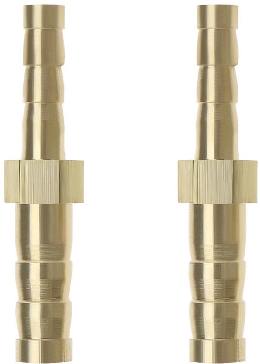 Koperen Barb Reducer - Slang Fitting Adapter - Goud - Verbinder Connector - Geschikt voor Lucht Water Brandstof Oliepijp