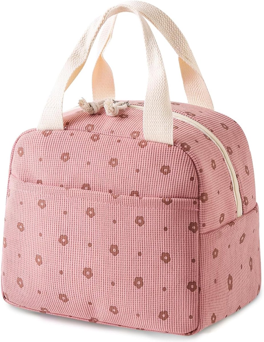 SnelShoppen - Koeltas voor levensmiddelen, 10 l, lichtgewicht & duurzaam, roze lunchtas voor dames, ideaal voor kantoor, school, picknick, thermotas,