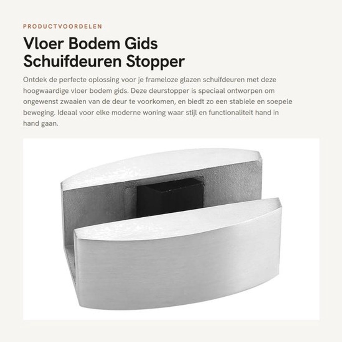 Deurstopper Hoogwaardig RVS - Deurbuffer - Deurstoppers voor binnen - Deurvastzetter - Deurstopper muur - Instelbaar voor glasdikte 8-14 mm - Deurgids