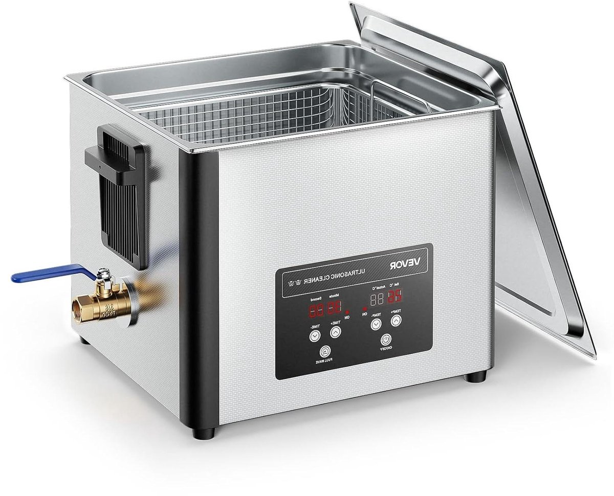 Ultrasone Reiniger - Reinigingsmachine Onderdelen - Precisie Reiniging - 40kHz Microbellen - 15 Liter - Zilver