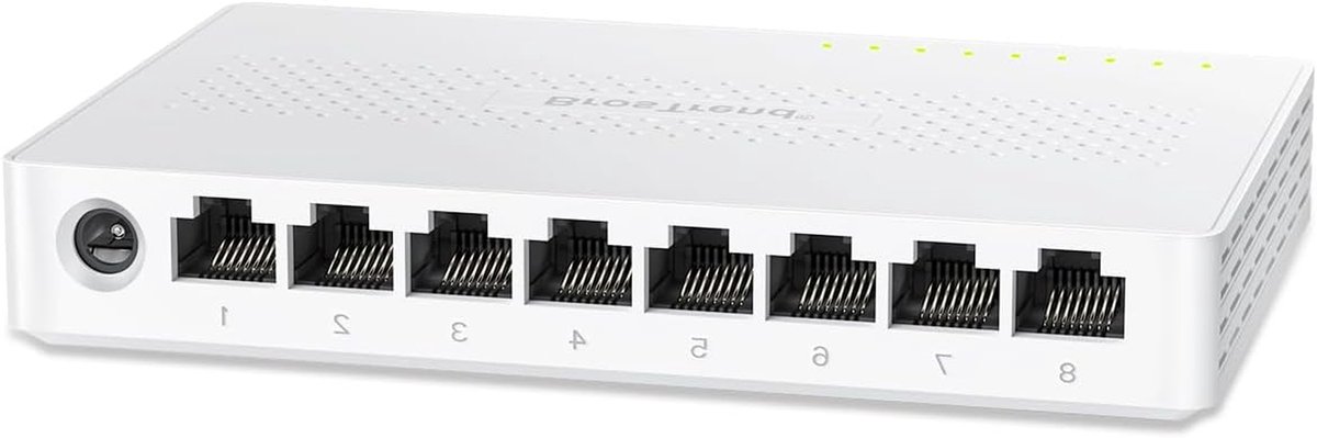 Netwerkswitch - Ethernet Switch - Snel Internet - Ventilatorloos Ontwerp - 8 Poorten - Wit