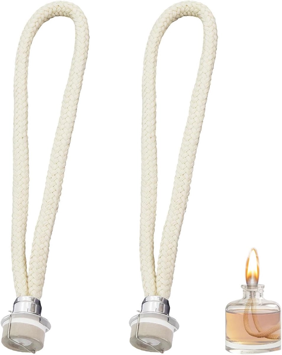 Katalytische brander lontenset voor geurlampen, 2 olielamplonten voor aromatherapie en woondecoratie, 18 mm diameter, navulling en accessoires