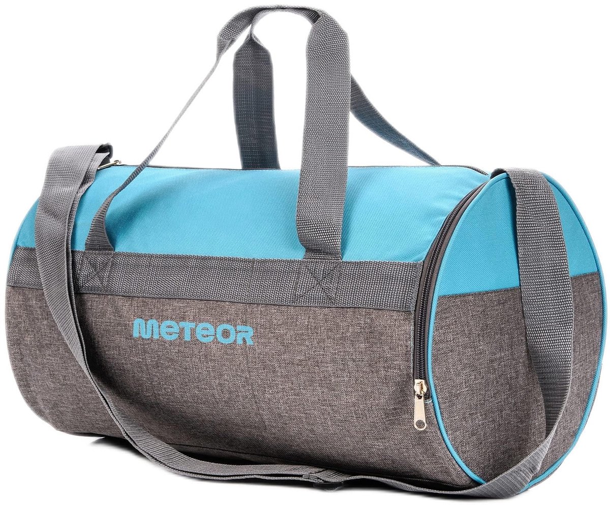 SnelShoppen - Sporttas Sport Bag 25L voor Fitness en Sportschool, Blauw/Grijs met Schoenenzak, Ideale Reistas voor Dames en Heren, Compact en Ruim