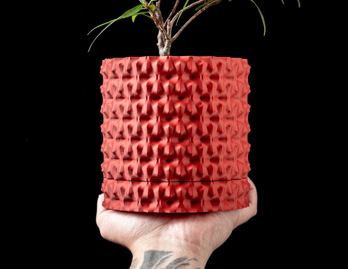 Skushy Rugged Bloempot - Moderne Designpot voor Kamerplanten - Sculpturale Plantenpot voor Woonkamer en Kantoor - Premium Woondecoratie