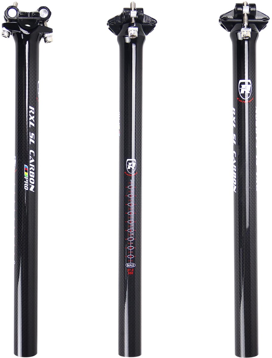 SnelShoppen - RXL SL Koolstofvezel Zadelpen 27,2 / 30,8 / 31,6 mm Zero Degree Zwart 3K Glanzend MTB Zadelpen 350 mm Lichtgewicht Aluminium en Koolstof