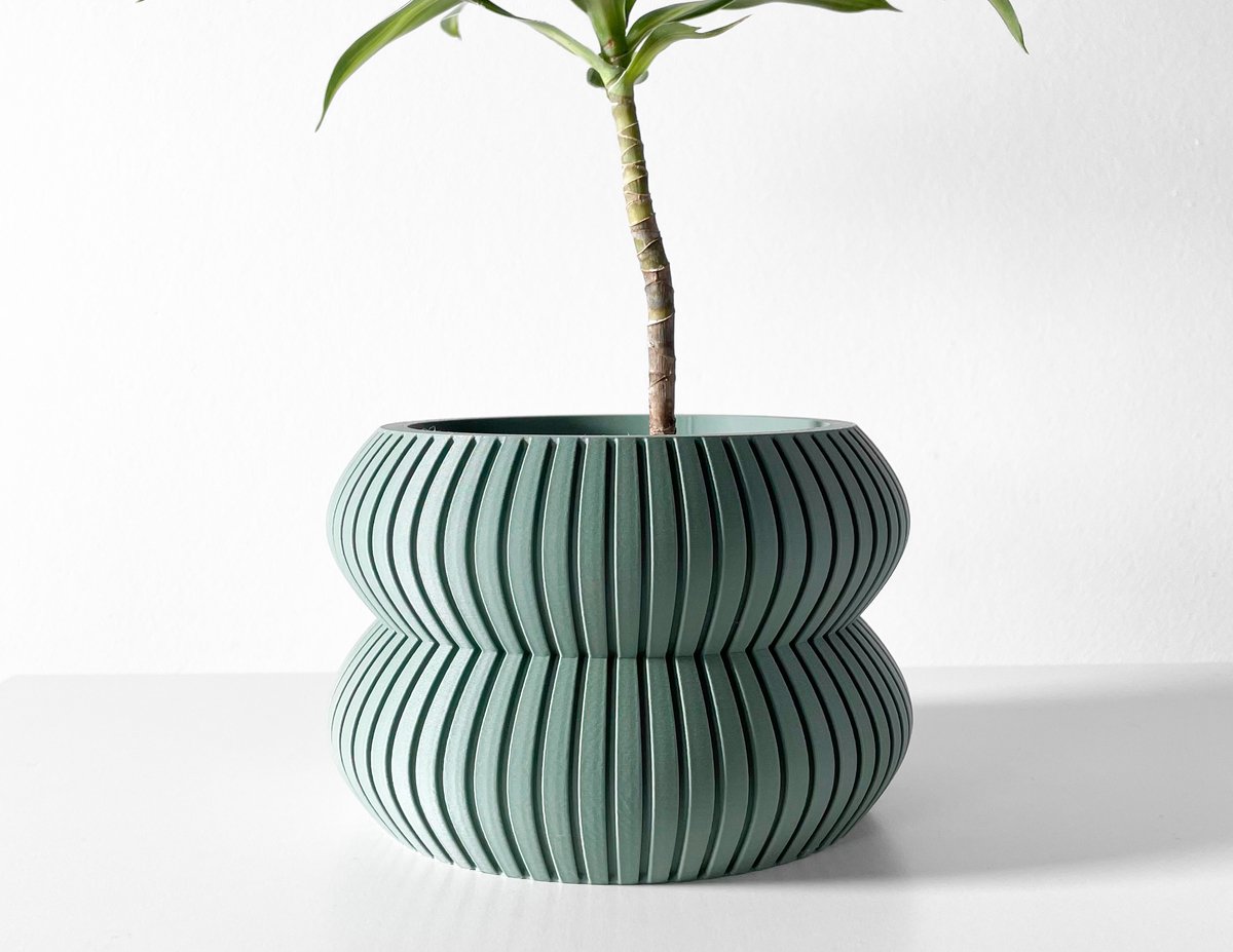 Skushy Milo Bloempot - Moderne Designpot voor Kamerplanten - Sculpturale Plantenpot voor Woonkamer en Kantoor - Premium Woondecoratie
