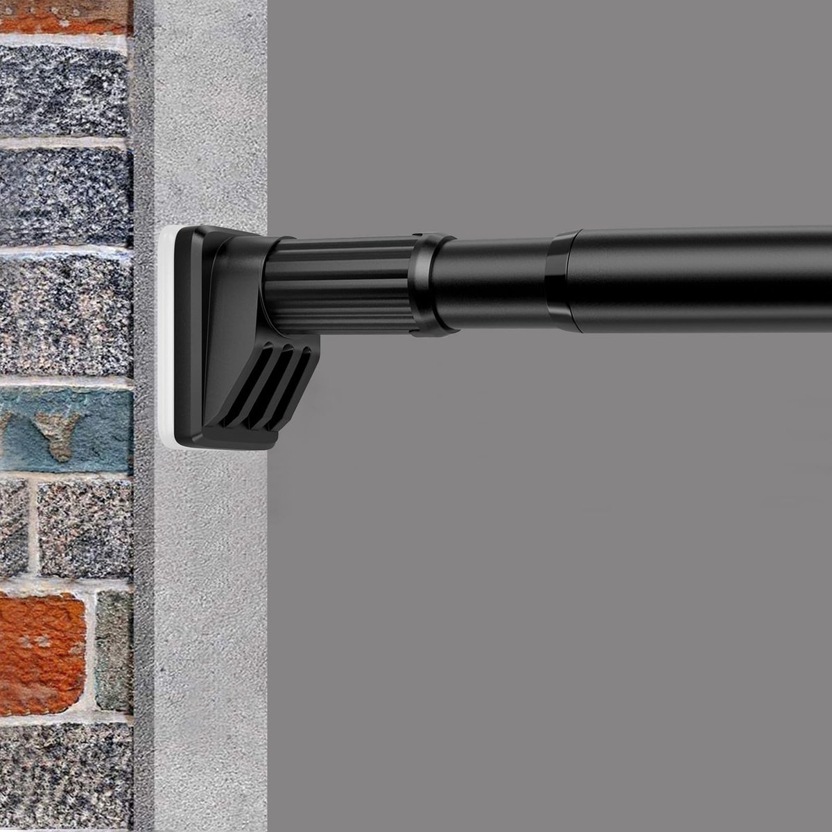 SnelShoppen - Gordijnroede zonder boren 210-260 cm, Diameter 32 mm, Multifunctioneel Mat Zwart, Uittrekbare Telescoopstang voor Garderobe en Douche