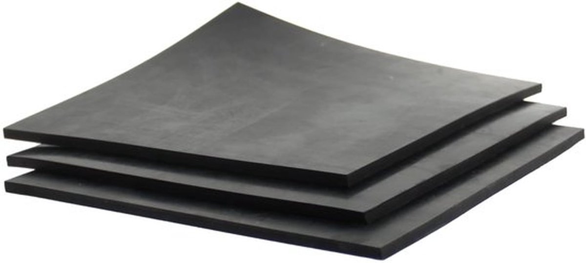 Rubberen Matten Set van 3 - Duurzaam - Multifunctioneel - 150 x 150 x 4 mm - Robuust - Antislip - Onderleggers