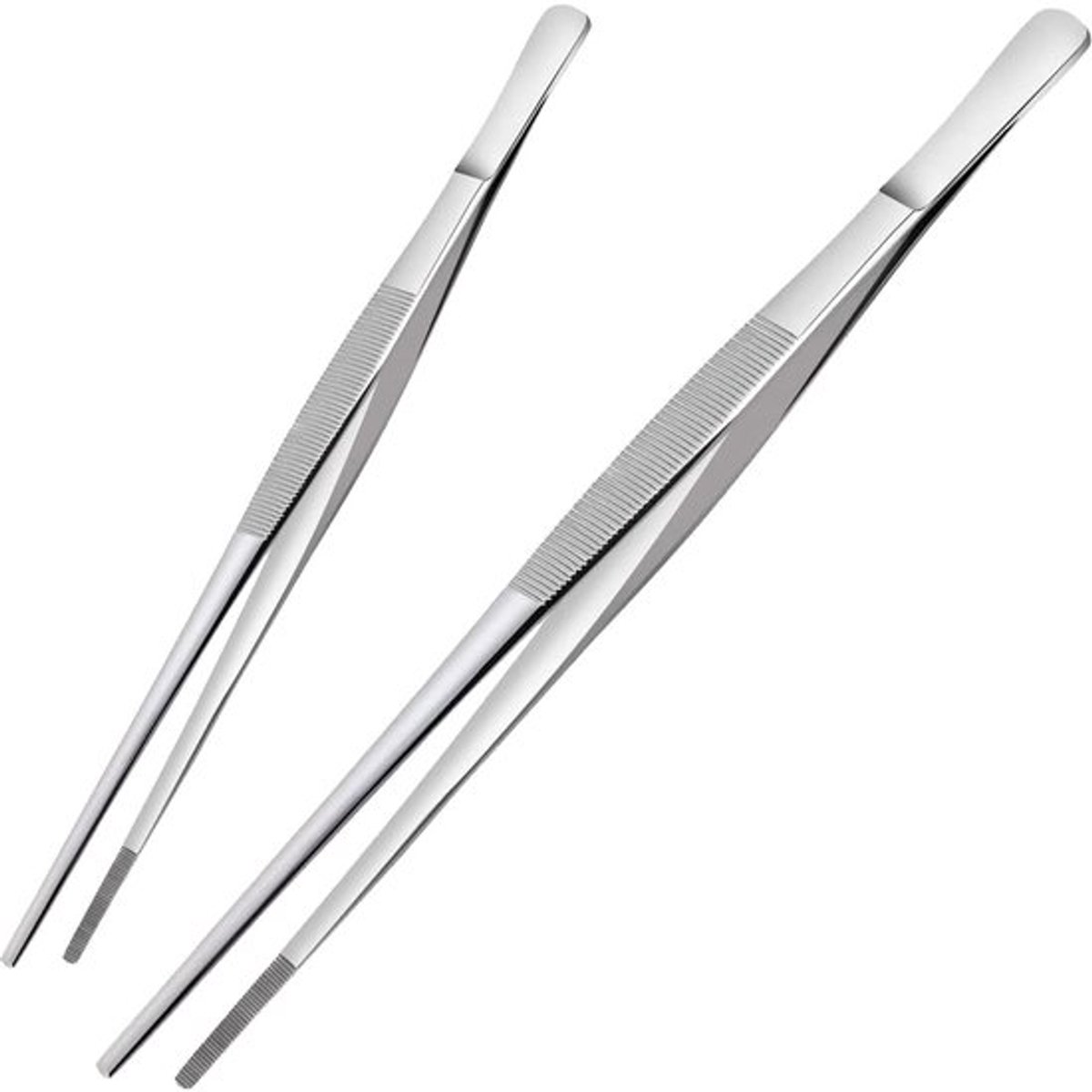 Kookpincet Set 2 Stuks - Roestvrij Staal 20/30 cm - Grilltang - Vleespincet - Duurzaam - Hittebestendig - Keukenpincet
