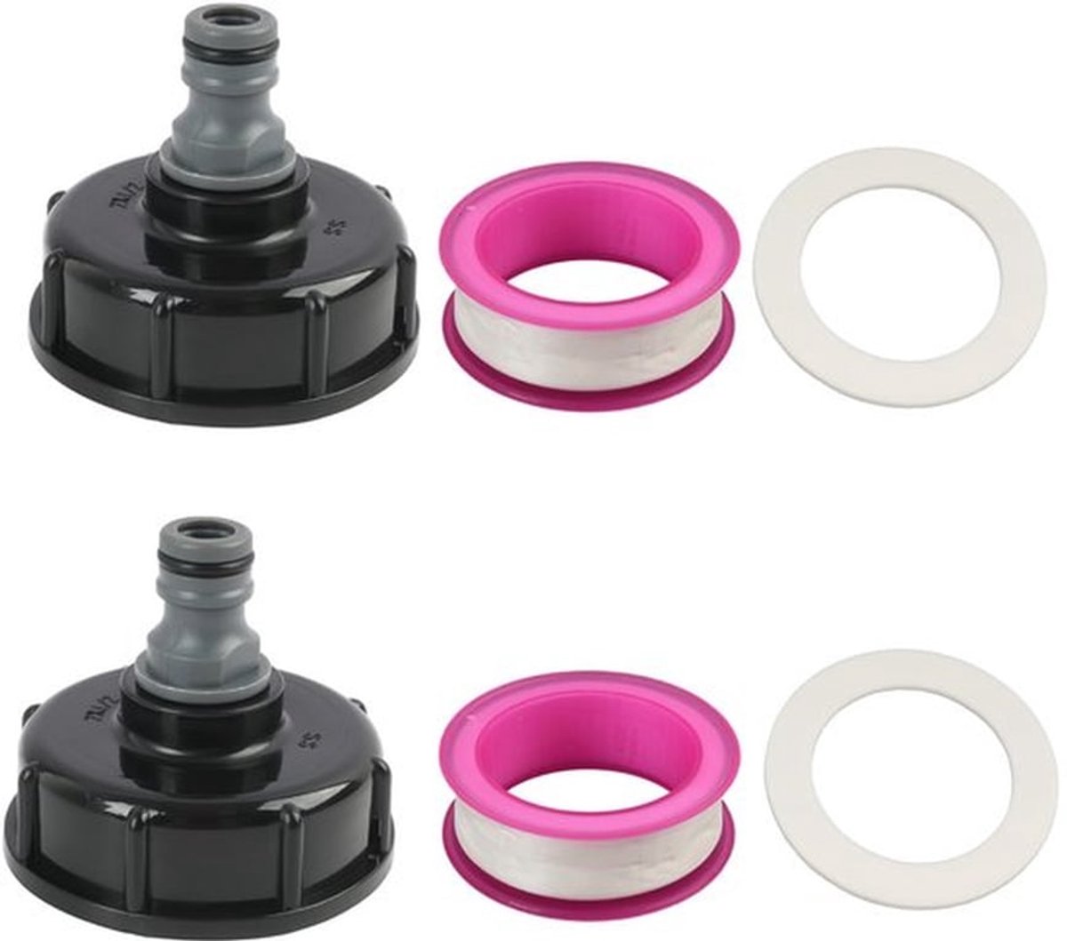 IBC-tankdekseladapter S60 x 6 met 1/2 inch aansluiting - Set van 2