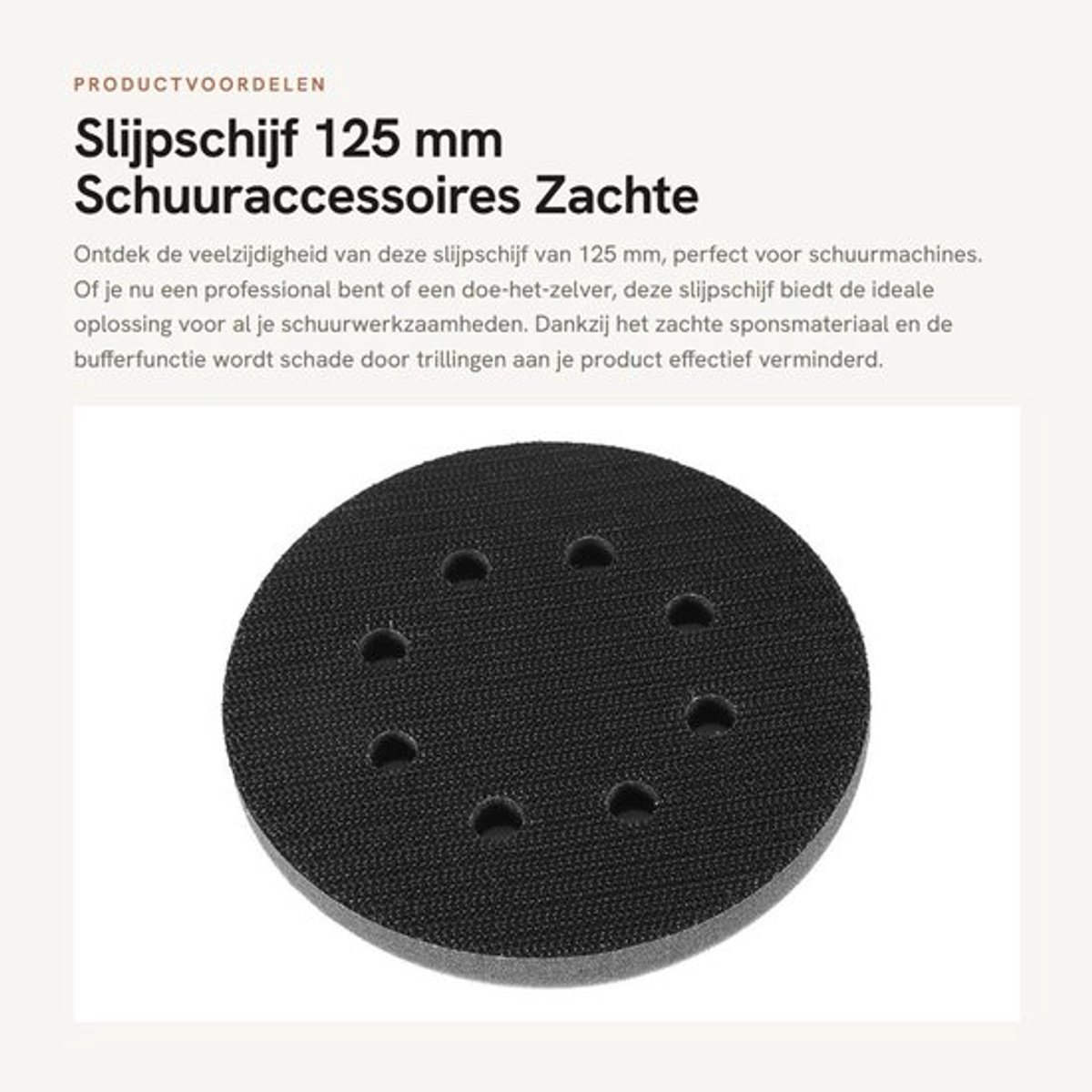 Slijpschijf 125mm - Zachte Spons - Interface-pad - Schuurmachine Accessoires - Trillingsdemping - Eenvoudig te Installeren - Schuurpad