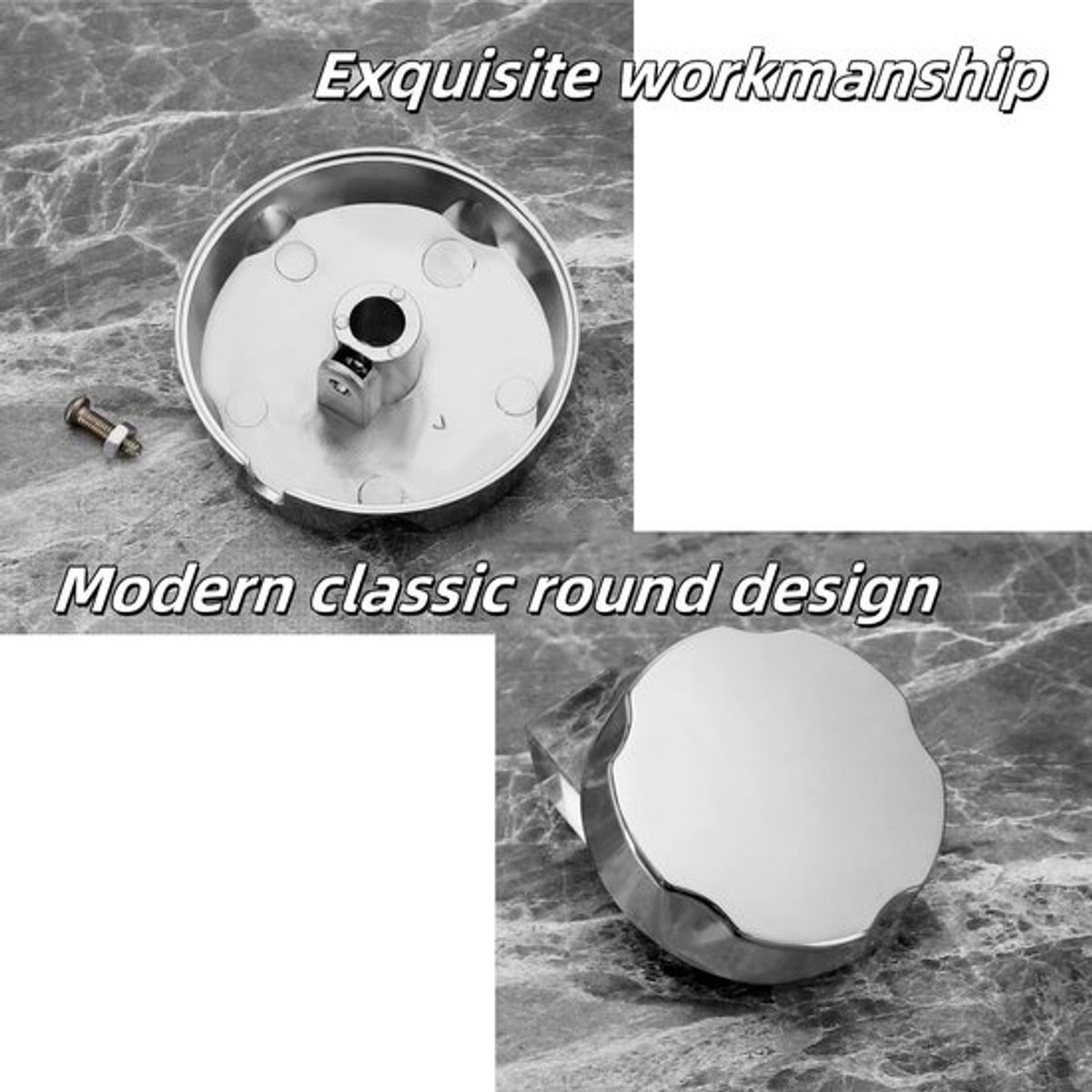 Badstopknop Pop-Up - Badafvoer Draaiknop - Overloopafdekking - Verchroomde Kunststof - Afmetingen 74x19mm - Elegant Design - Afvoerplug