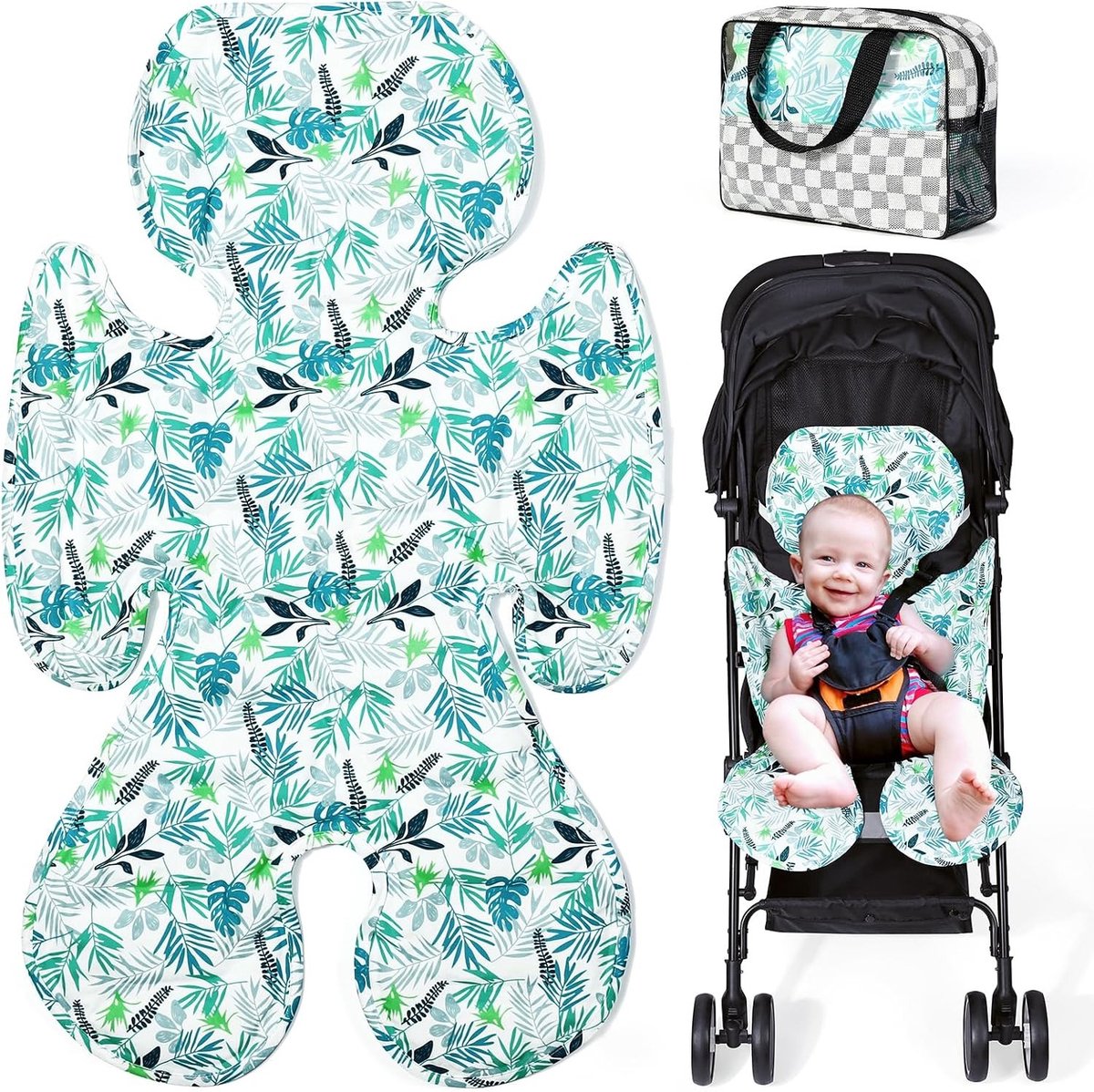 SnelShoppen - Universele Zitkussen voor Kinderwagen - Zomer Kussen voor Babywagens - Grote Gel Koelmat voor Autostoelen, Buggies en Kinderwagens - Gro