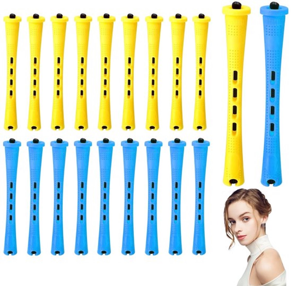 Krulspelden Professionele Set - 20 Stuks - Klein Formaat - Voor Natuurlijk Haar - Lichtgewicht - Duurzaam Materiaal - Comfortabel Gebruik - Haarrollers