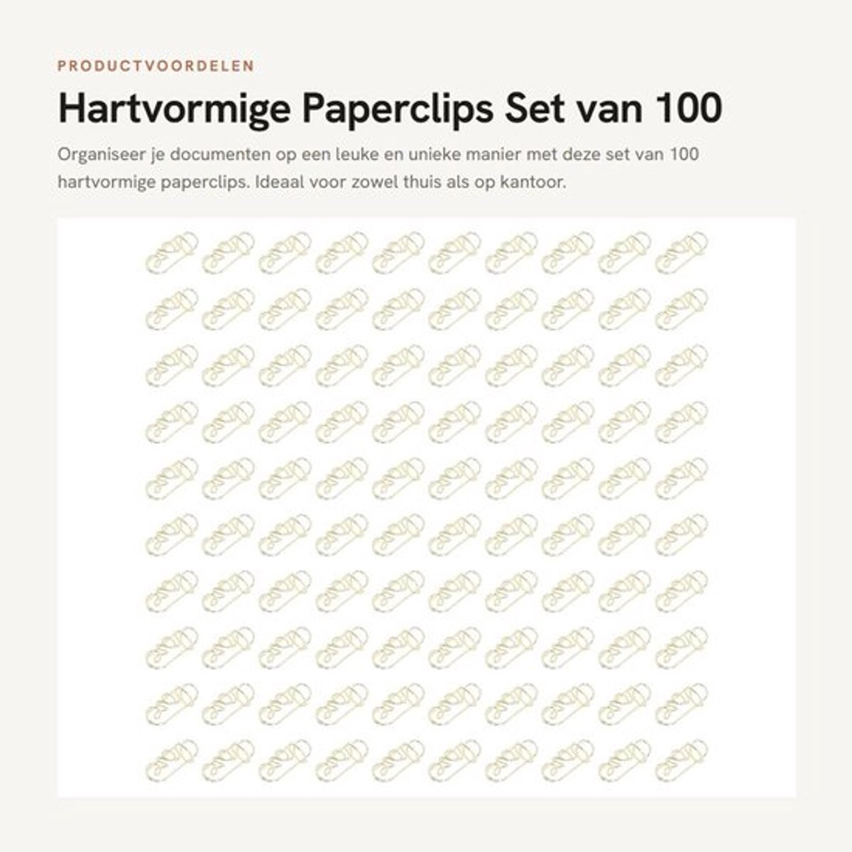 Paperclips Hartvorm - 100 Stuks - Draagbaar - Opbergdoos - Hoogwaardige Afwerking - Lichtgewicht Metaal - Kantooraccessoires