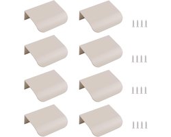 SnelShoppen - 8x MOROBOR Finger Edge Pull - Verborgen Handgrepen Aluminium Legering - Onzichtbare Kastenhandgrepen - 50mm - Cashmere Grey - Modern Des