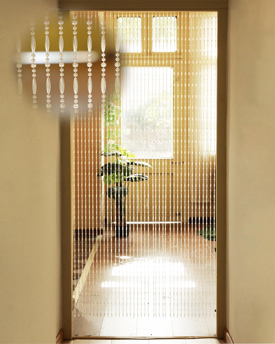 SnelShoppen - Transparant Parelgordijn 90 x 200 cm - 45 Strengen Kunststof Kralengordijn voor Deuren, Kamers, Balkondeuren - Decoratie en Insectenbesc