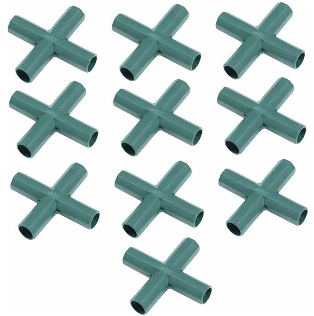Kunststof frameverbinders – Haakse en 4-weg buisverbinders voor kassenbouw (16 mm, set van 10)