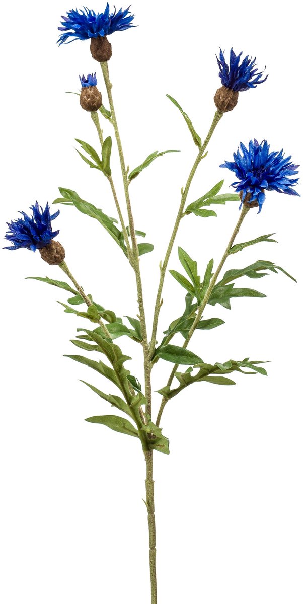 Emerald Kunstbloem Korenbloem 60cm blauw - Kunstplant voor binnen