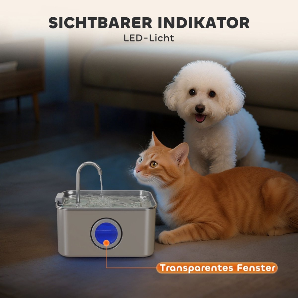 Kattenfontein 3.2 L drinkfontein voor katten met stille pomp en actiefkoolfilter thumbnail 5