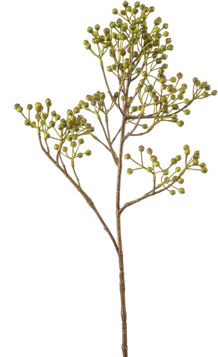 Emerald - Kunstbloem Rozenbottel mini 65cm groen - Kunstplant voor binnen