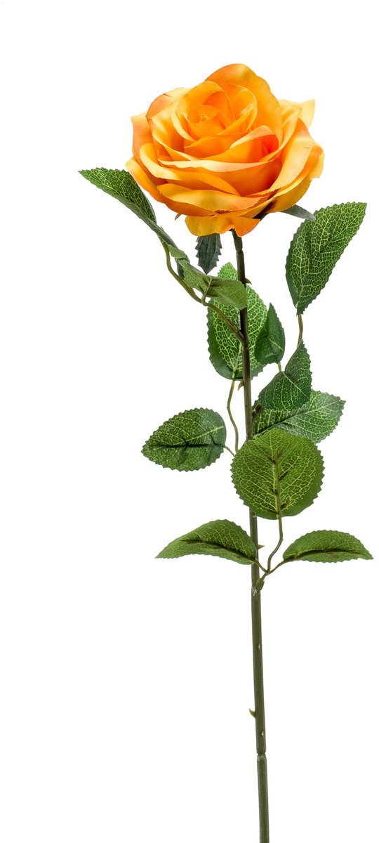 Emerald Kunstbloem Roos Marleen 63cm geel - Kunstplant voor binnen