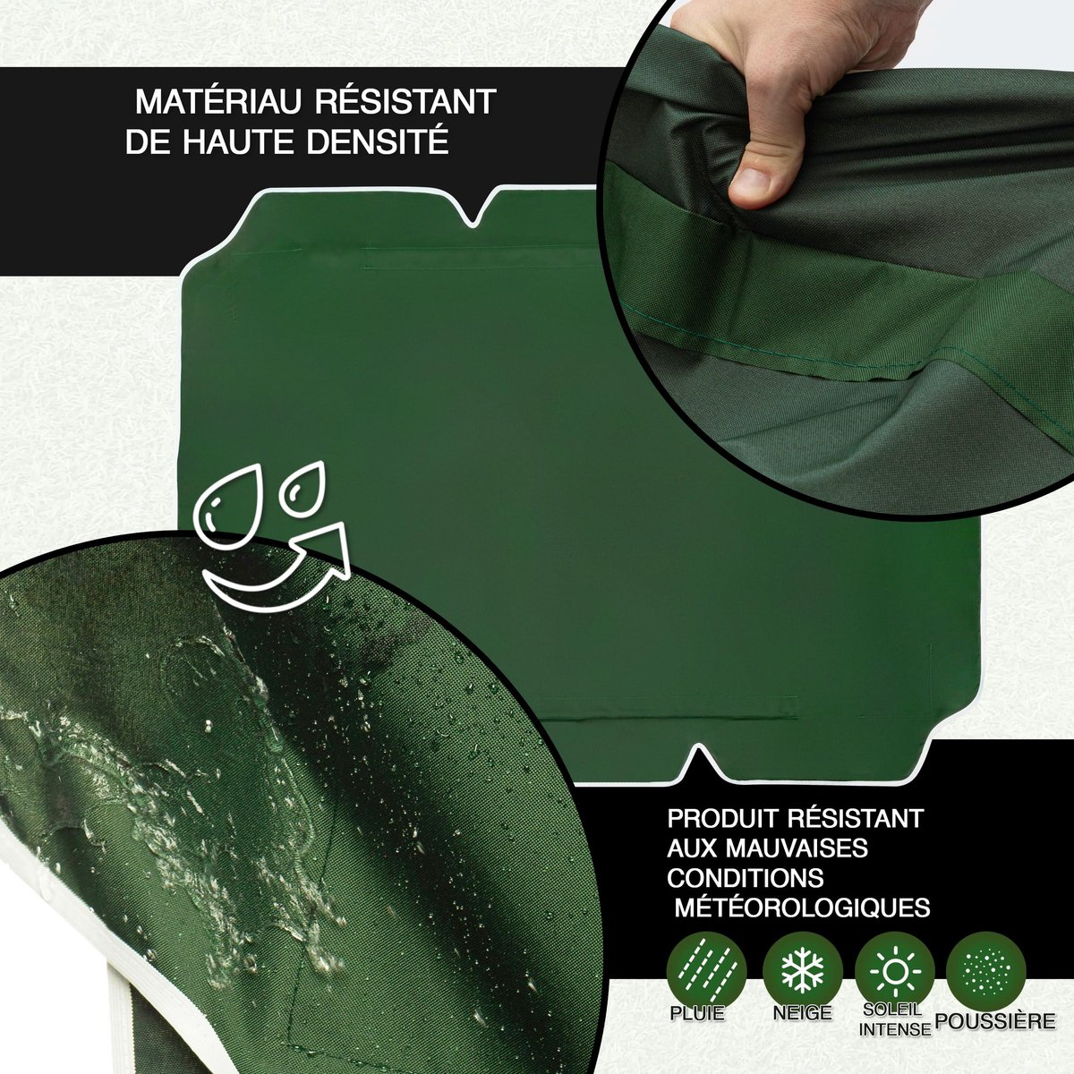 SnelShoppen - Dak voor Schommelbank en Tuinschommel 200 x 120 cm, Groen Waterafstotend, Perfect voor Buiten, Tuin, Camping en Feestjes