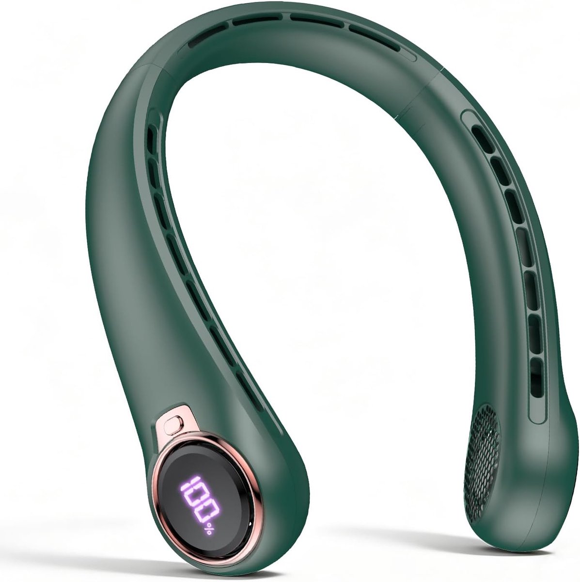 Nekventilator met led-display – Draagbare, stille nekventilator zonder bladen, 6000 mAh, oplaadbaar via USB, 3 snelheden – Geschikt voor reizen, sport, binnen en buiten