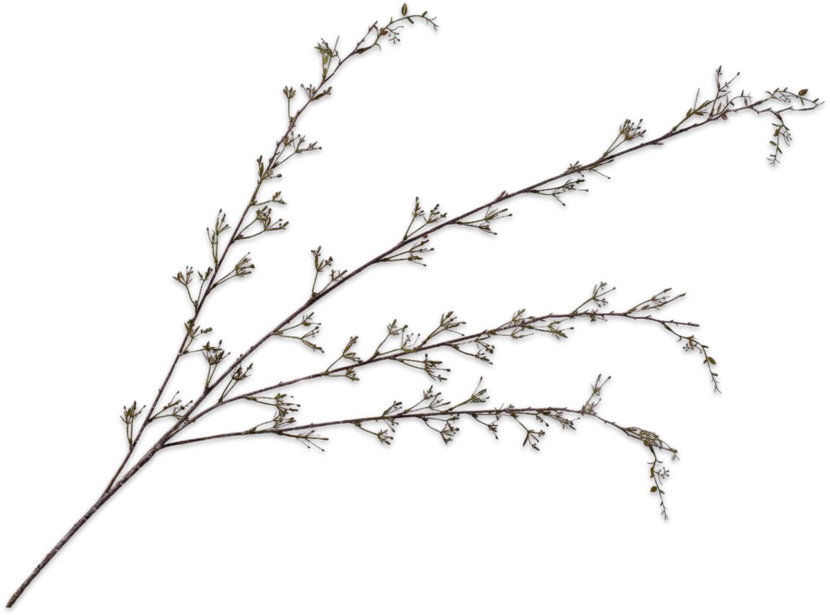 Silk-ka Kunstbloem-Zijden Bloem Bessentak Groen 109 cm Per 2 Stuks