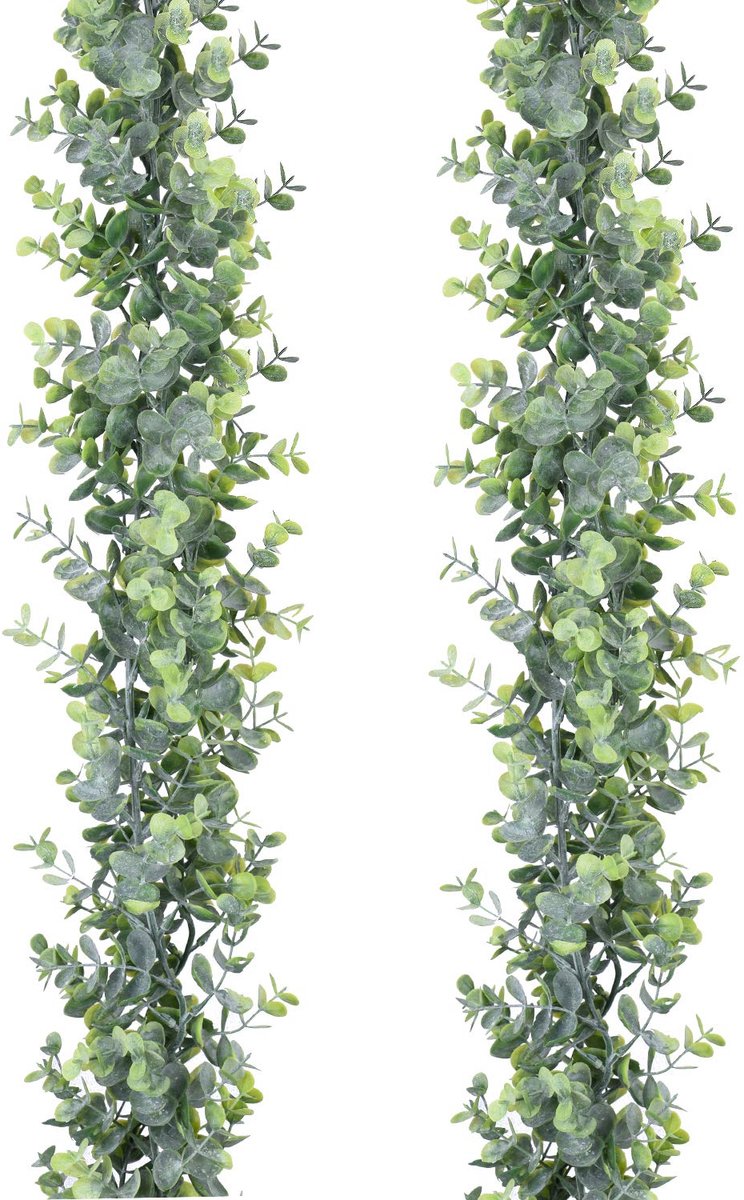 SnelShoppen - 2 Pack Kunstmatige Eucalyptus Garland, 6 Voet Lange Wijnstokken met Groen Eucalyptus Bladeren, Perfect voor Bruiloft Decoratie en Wandve