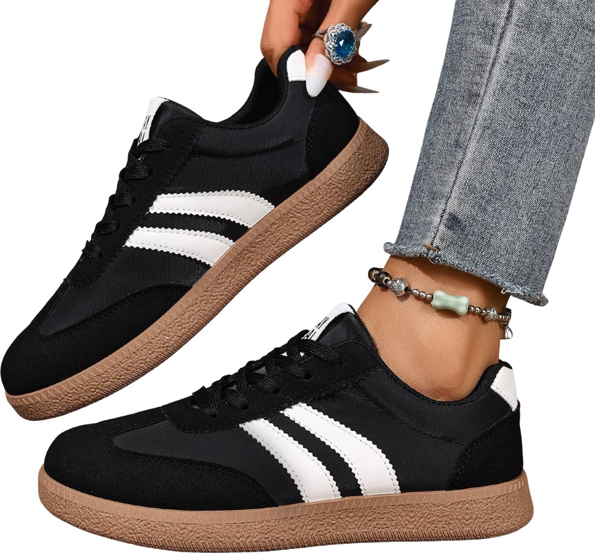 Currero Schoenen Dames Sneakers Comfortabel Slippers Casual Volwassenen 41.5 Zwart