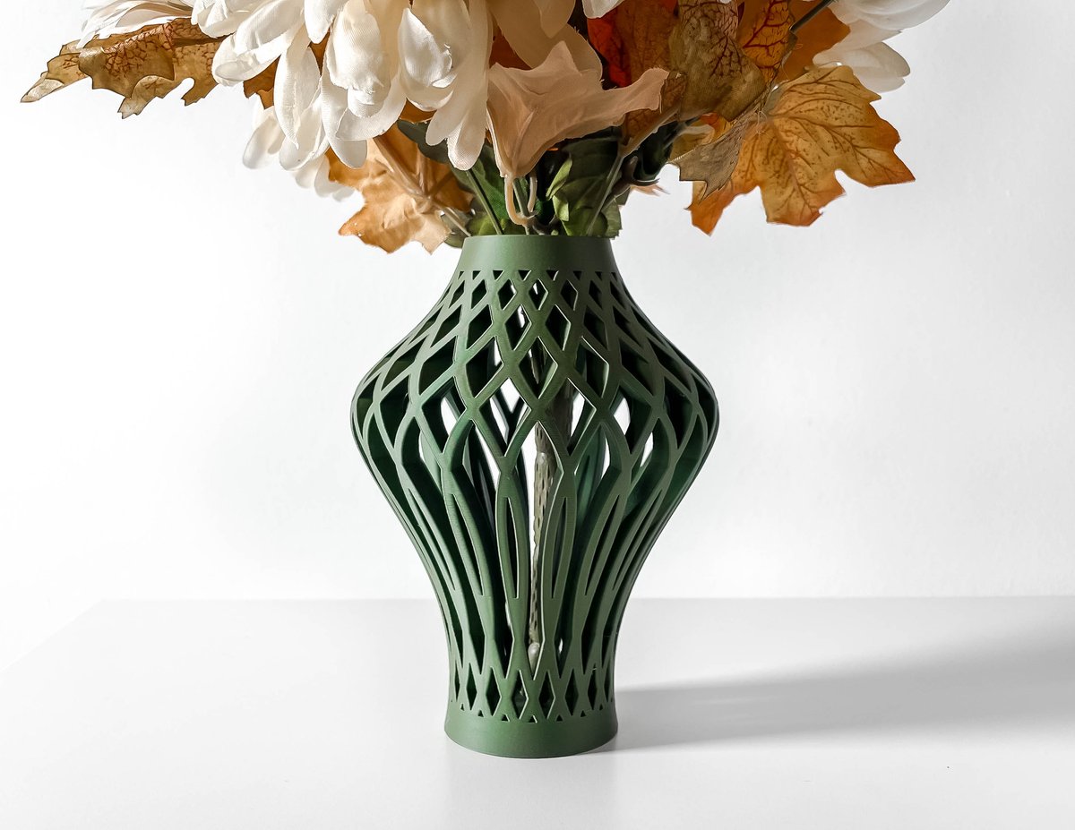 Skushy Vaas Alano - Geschikt voor Bouwbloemen - Japandi Designvaas voor Droogbloemen en Kunstbloemen - Sculpturale Decoratieve Vaas - Moderne Woondecoratie