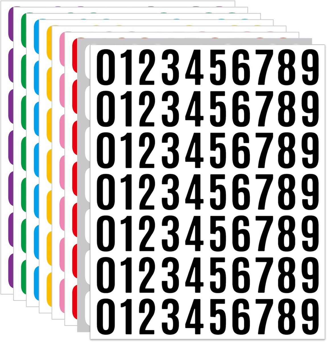 560 Stuks Weerbestendige Zelfklevende Nummerstickers voor Postbussen, Borden en Huisnummers - Kleurrijke Vinyl Stickers voor Thuis, Kantoor en School