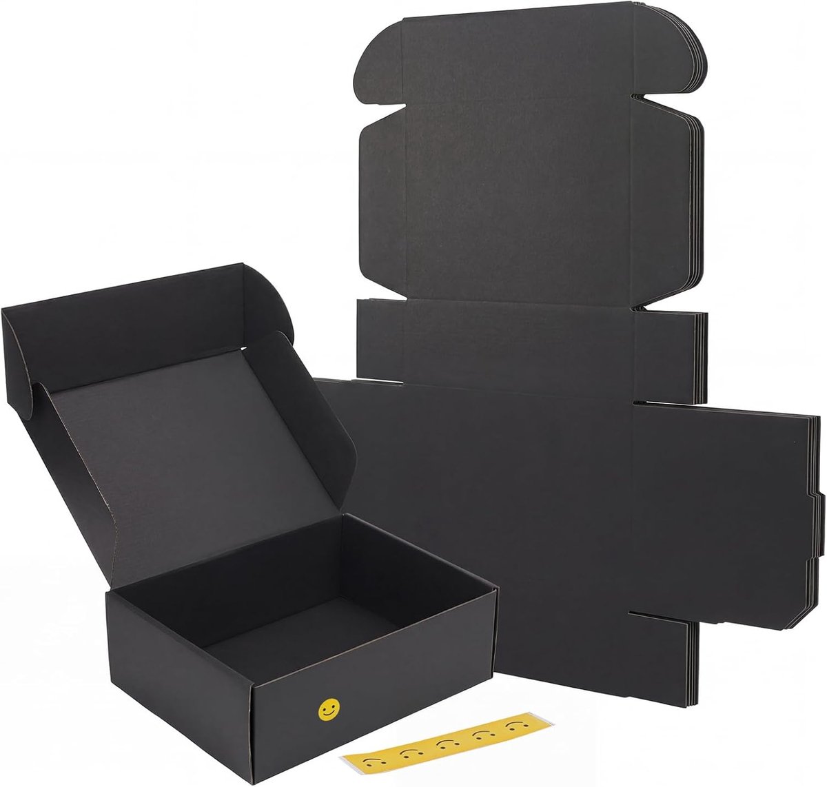 SnelShoppen - Kartonnen verzenddozen 30,5 x 22,9 x 10,16 cm, gegolfd karton, matzwart, 6 stuks, ideaal voor verhuizing en verpakking