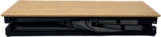 EveBase Flex 100 - Campingkast - Inklapbare Opbergkast met Bovenblad - Bamboe - Grijs/Zwart — afbeelding 2