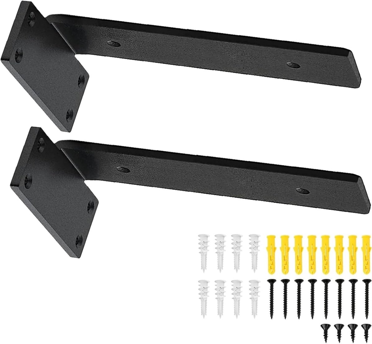 2 Stuks Plankdragers voor Zwevende Planken, Plankbeugels met Draagkracht tot 45 kg, Wandhouders 30,5 cm voor Thuis en Kantoor