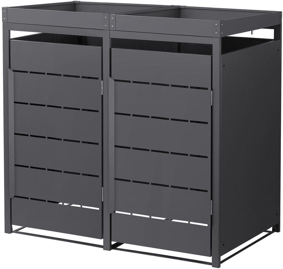 Kliko ombouw, Container ombouw met plantendak, 2 bakken tot 240 liter 132x80x124 cm van st
