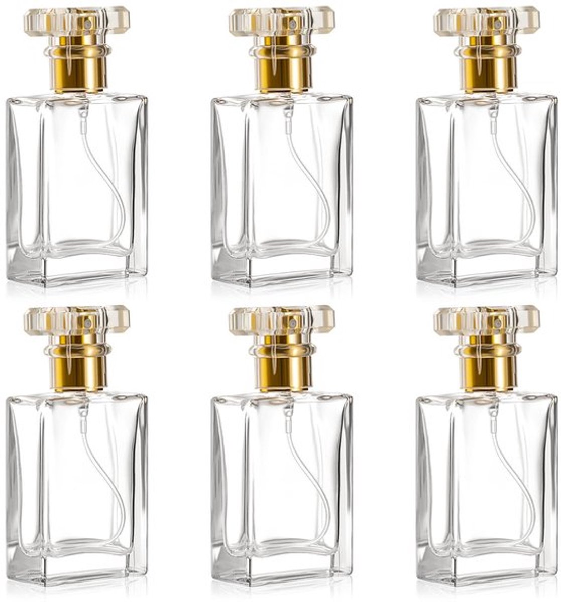 Parfumflacons 30 ml - Leeg - Set van 6 - Voor Parfum/Toner - Geschikt voor Vrouwen/Mannen - Gemaakt van Glas - Parfumfles