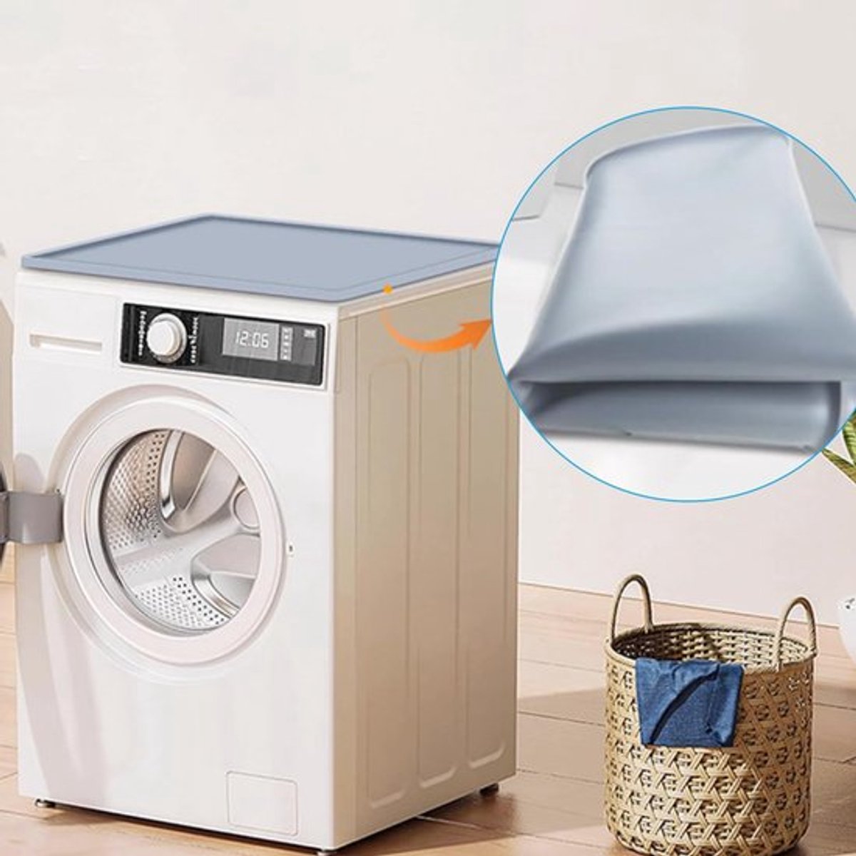 Koelkastmat met verhoogde rand - 60 x 60 cm - Siliconen - Vloerbeschermingsmat - Lekbak - Geschikt voor koelkast/wasmachine - Vloerbeschermmat