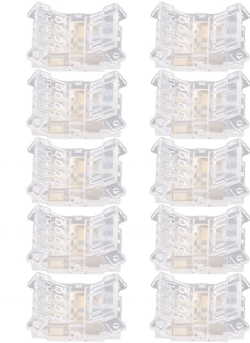 Strip naar draad Snelconnector - Soldeerloze LED-adapterconnectoren - 4-pins 10 mm - Transparante LED-stripconnectoren - Geschikt voor thuis.