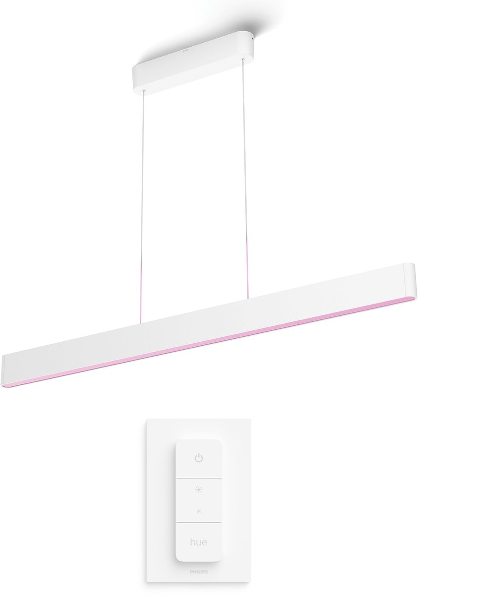 Philips Hue Ensis Hanglamp (Wit) - Wit en Gekleurd Licht - Incl. Hue Dimmer Switch - Hue White and Color Ambiance