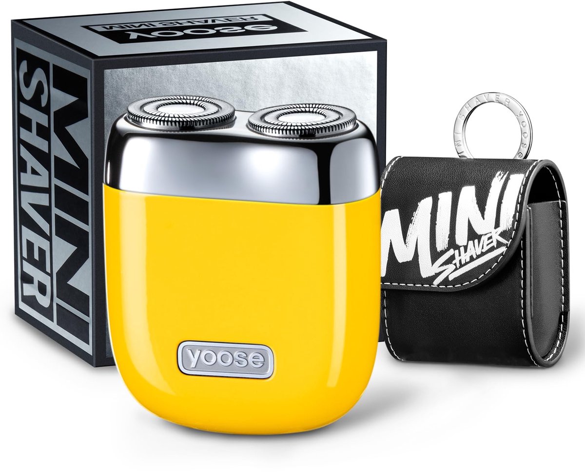 SnelShoppen - Elektrisch Scheerapparaat Heren - Mini Metaal Scheermachine IPX7 Waterdicht - USB-C Opladen - Magnetische Mesjes - Makkelijk Schoon te M