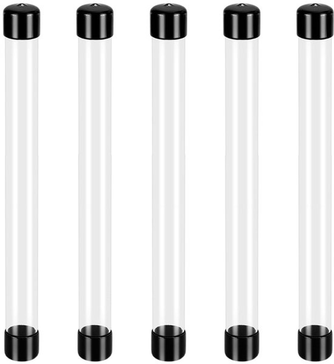 Plastic Buizen 5 Stuks - Doorzichtige Stijve Buizen - 12 Inch/305mm Lengte - ID 0,91 Inch - Draagbare Opbergbuis - Polycarbonaat Buis