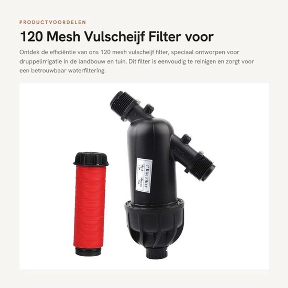 120 Mesh Vulscheijf Filter voor Druppelirrigatie en Tuinieren
