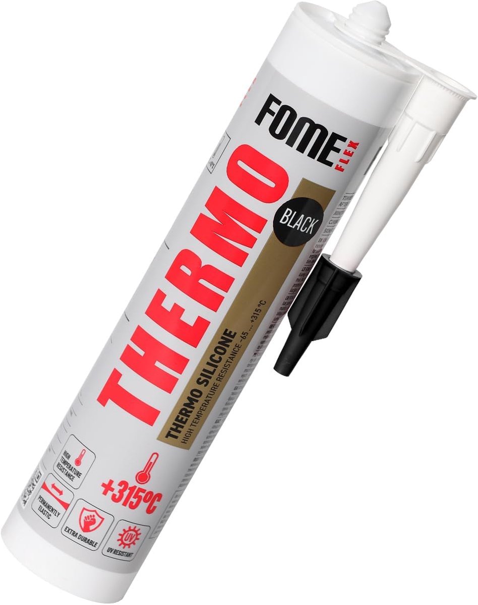 Siliconen afdichtkit 300 ml - Zwart - Hoge temperatuur tot 315°C - Voor motoren en ovens - SnelShoppen