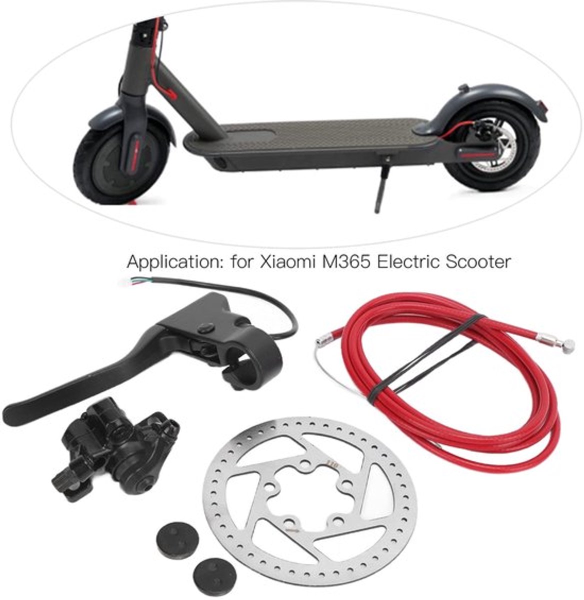 Remhendel schijfremkabelset - Lichtgewicht en krachtige remhendel - Geschikt voor M365 elektrische scooter - Eenvoudig te installeren - C...
