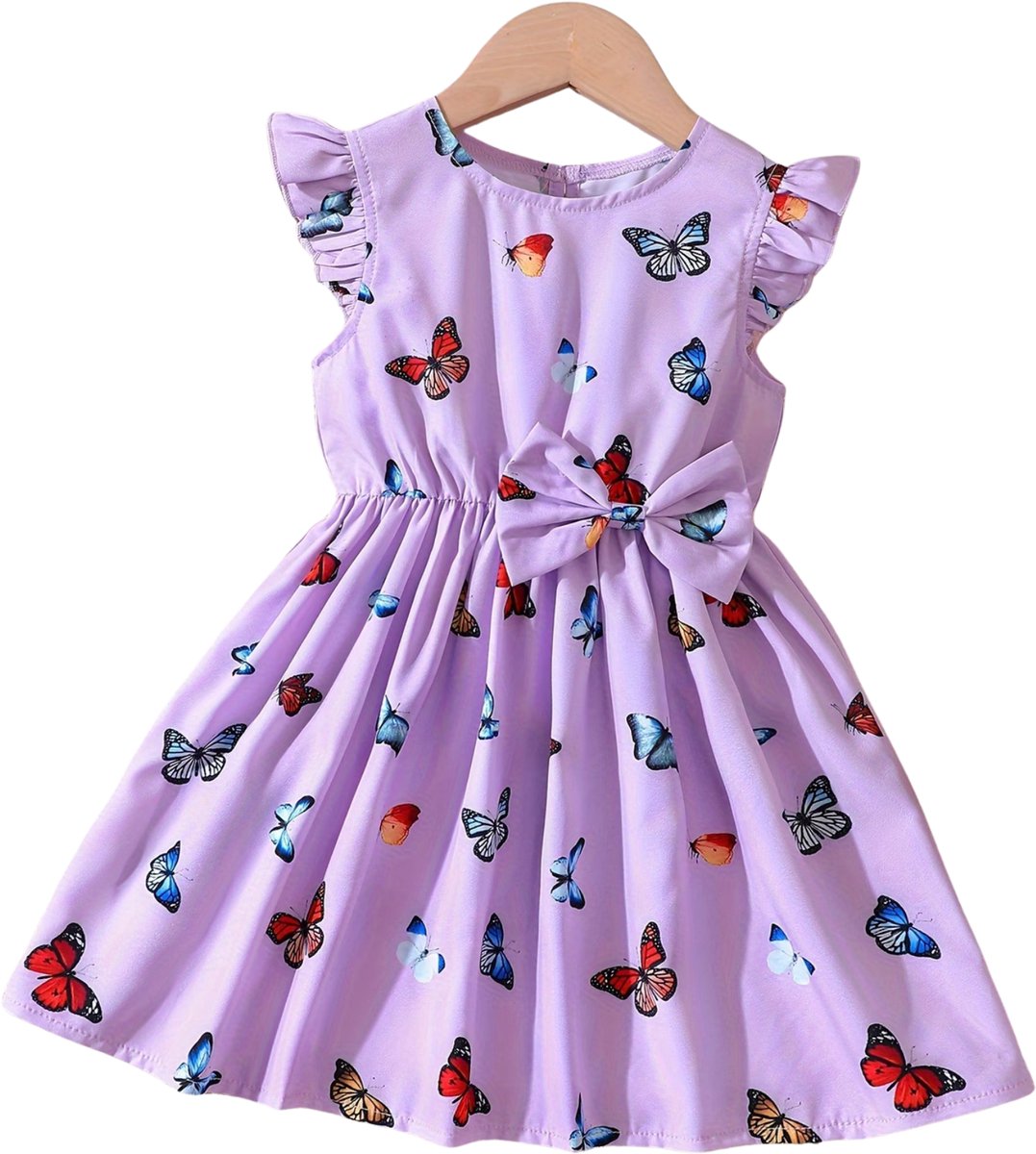 Currero Zomerjurk Meisjes Zomerjurken Kinderen Jurk Meisje Ibiza Stijl Sundress Kinderkleding 5-6 Jaar Paars