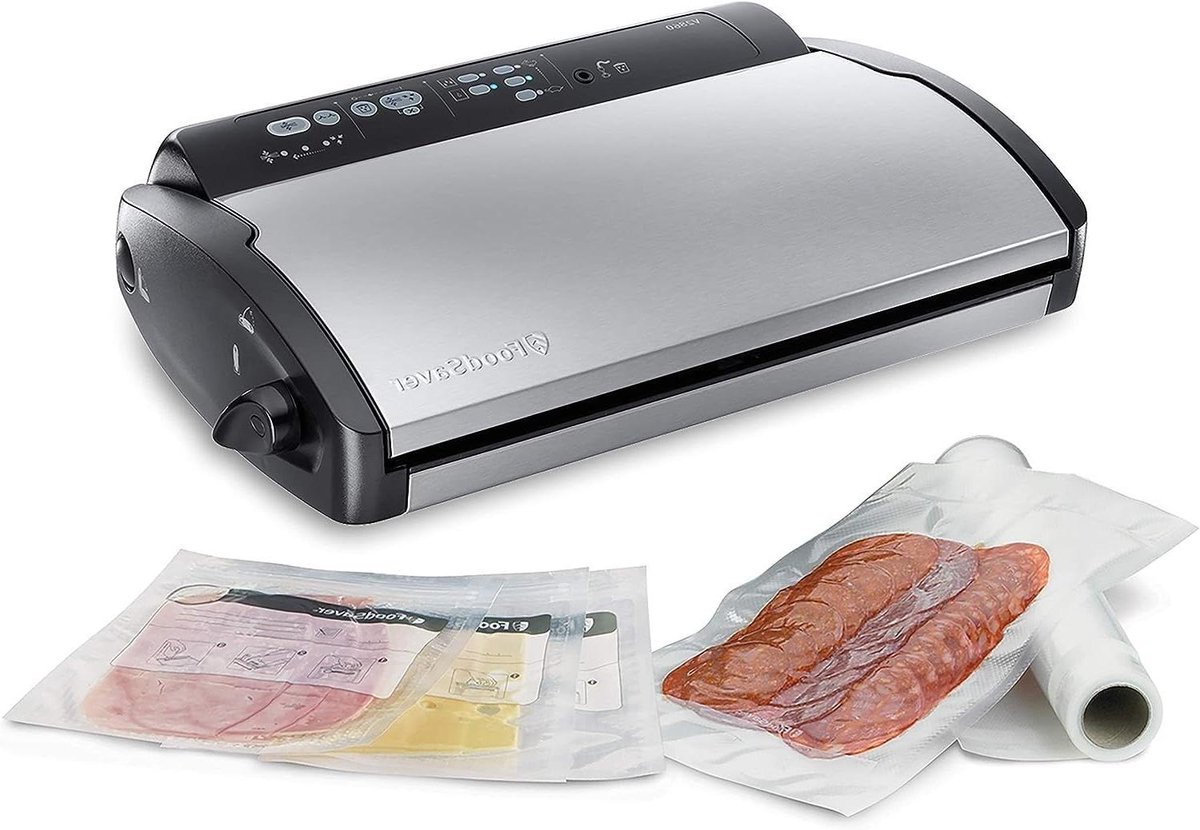 Vacuümmachine - Vacumeerapparaat - Voedsel Vers Houden - Handsfree Werking - 43 x 29 x 10.5 cm - Zilver Zwart
