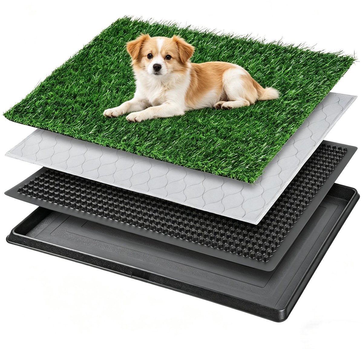 SnelShoppen - Hondentoilet met Kunstgras 60x90 cm, Herbruikbare Trainingsmat voor Honden, Binnen en Buiten, Geschikt voor Kleine en Grote Honden